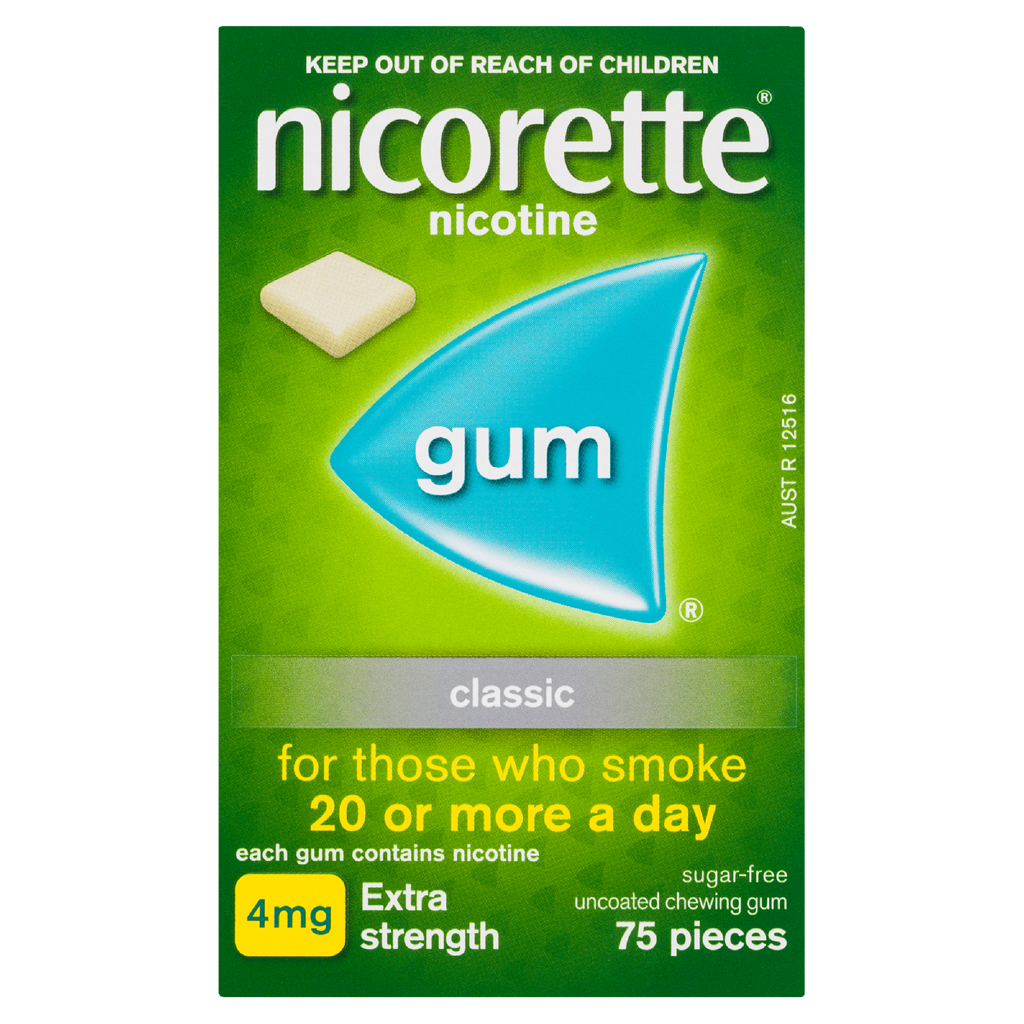 Nicorette Extra Strength Chewing Gum 4mg - Classic