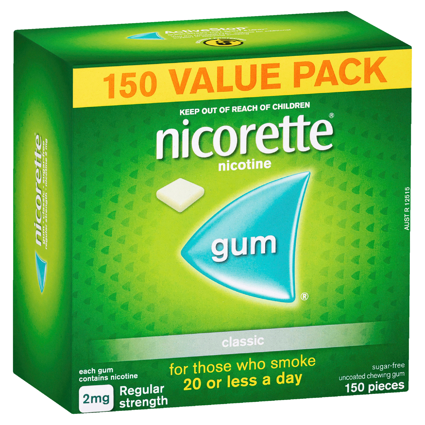 Nicorette Regular Strength Chewing Gum 2mg - Classic