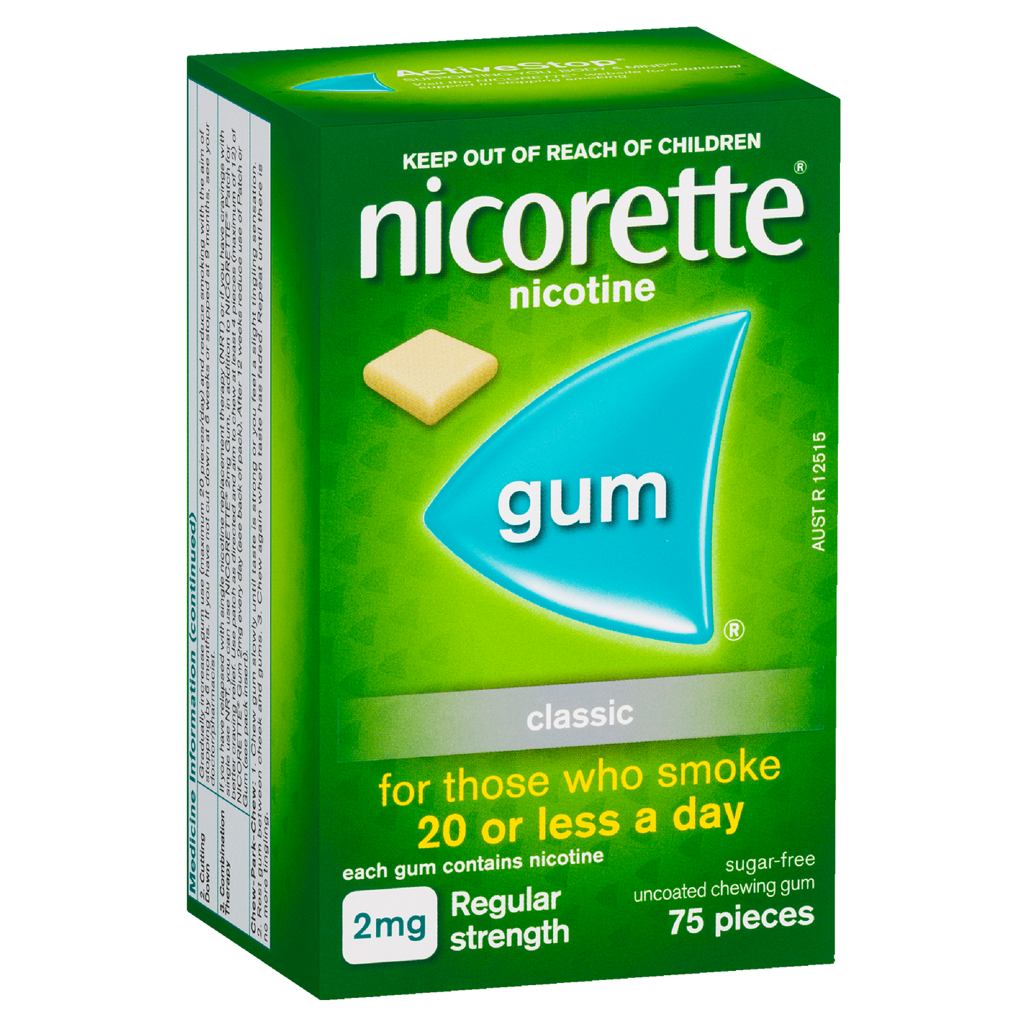 Nicorette Regular Strength Chewing Gum 2mg - Classic
