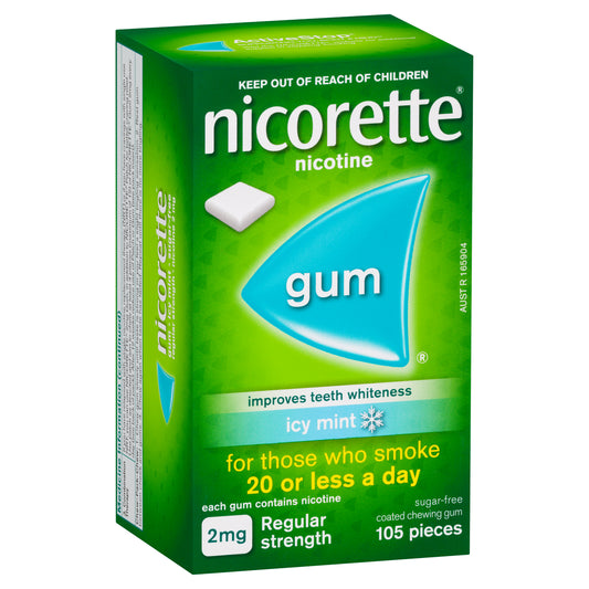 Nicorette Regular Strength Chewing Gum 2mg - Icy Mint