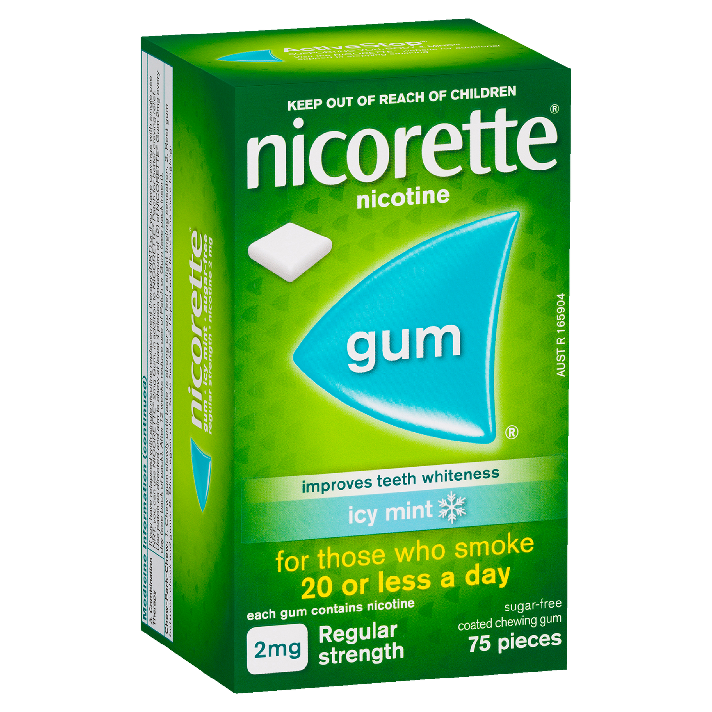 Nicorette Regular Strength Chewing Gum 2mg - Icy Mint